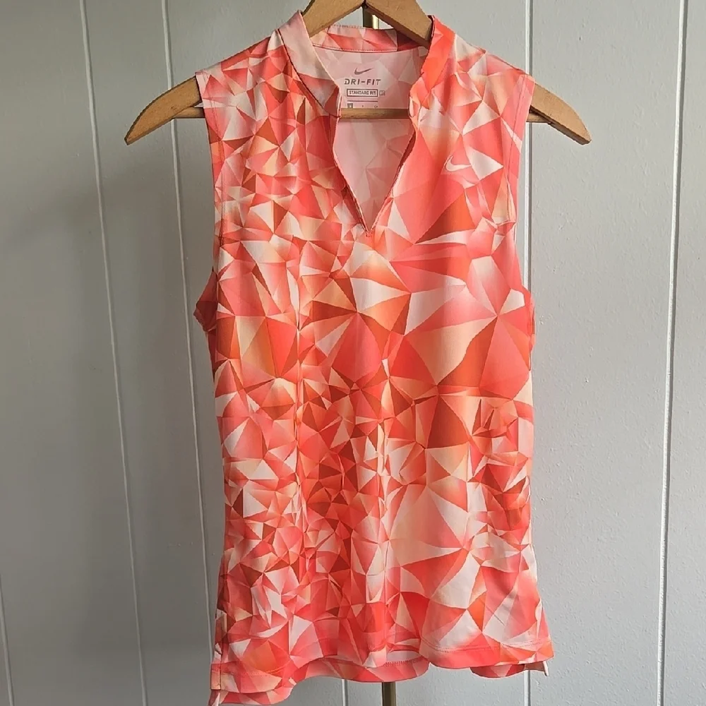 Nike Women's Geometric Sleeveless Blouse - Coral